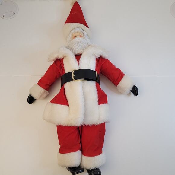 Vintage Porcelain Traditional Santa Claus Figure 16" Boots Toy Sack Holiday - Picture 2 of 14